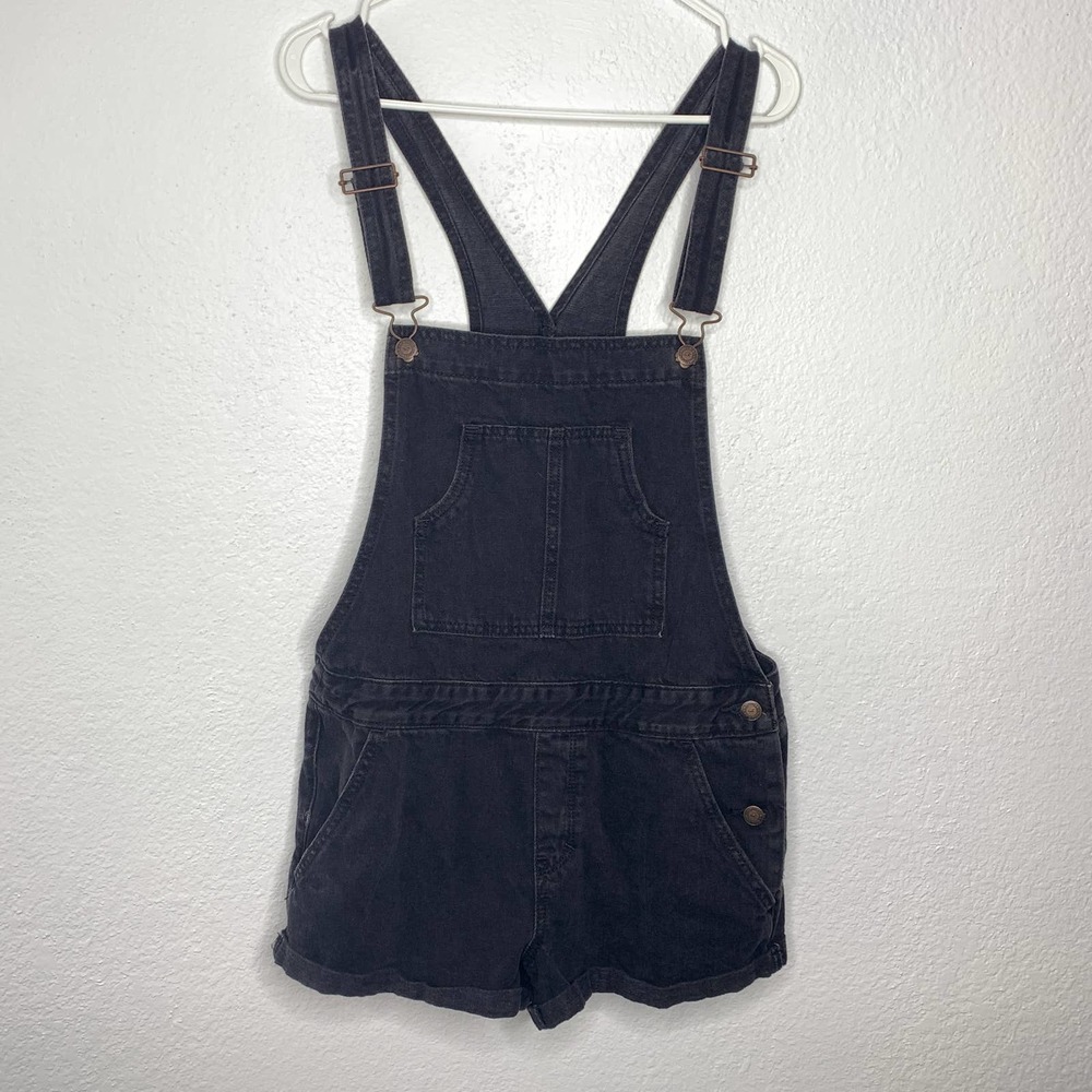 Hollister Overall Shorts Black Large Women's Denim